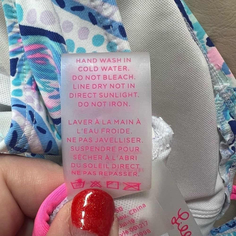 Lilly Pulitzer Blue and Pink One Piece Swimsuit - Picture 6 of 6